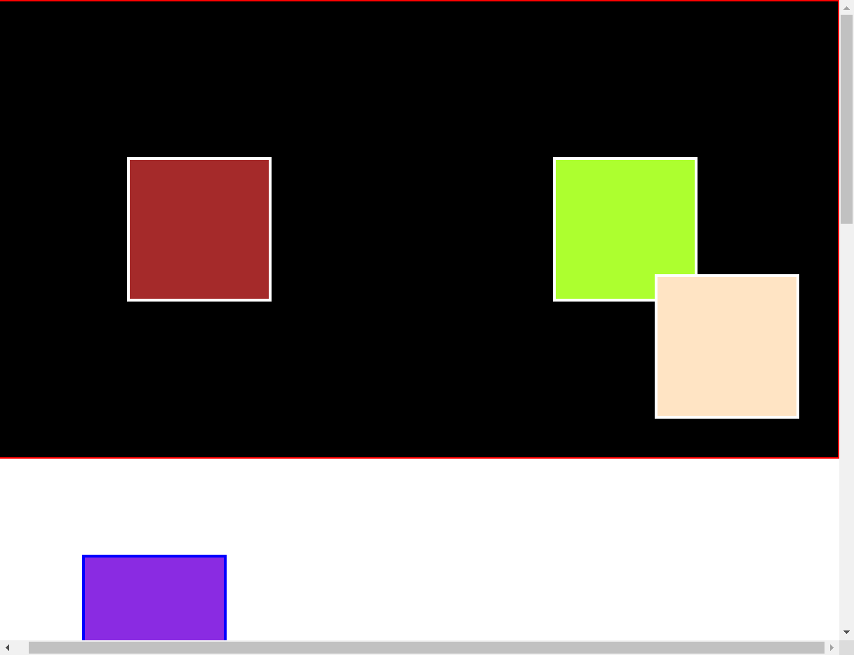 bisque block absolute positioned within the parent element