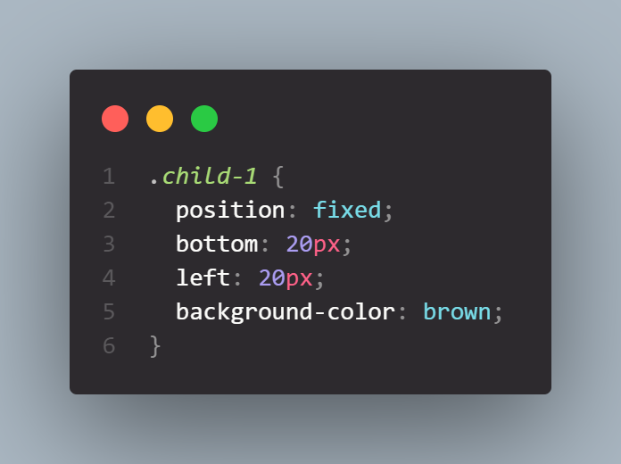 code for fixed element