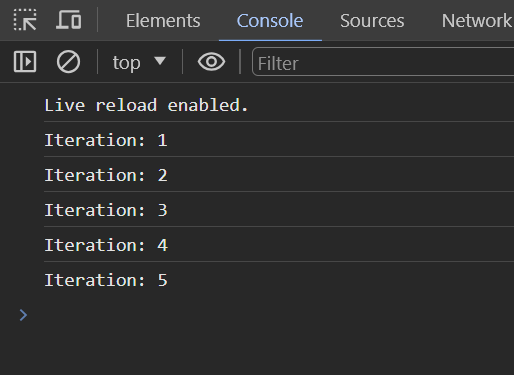 console.log of for Loop